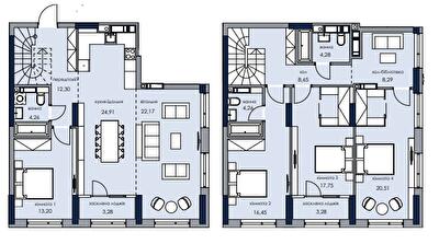 Двухуровневая 163.59 м² в ЖК Новый Автограф от 36 450 грн/м², Киев