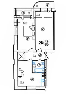 2-комнатная 69.4 м² в ЖК Lake City от 13 500 грн/м², г. Белая Церковь