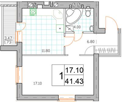 1-кімнатна 41.73 м² в ЖК Саме Той від 15 500 грн/м², смт Немешаєве