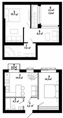 Двухуровневая 71.1 м² в ЖК Белый Шоколад.Center от 18 900 грн/м², с. Белогородка