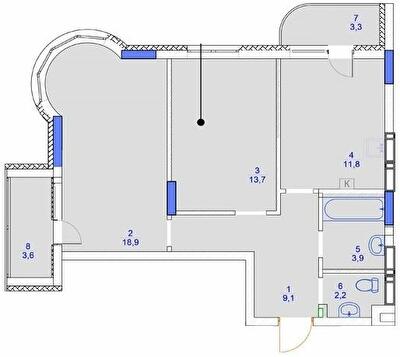 2-кімнатна 64.2 м² в ЖК Садочок від 24 500 грн/м², с. Новосілки