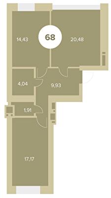 2-кімнатна 68 м² в ЖК Chehov Парк Квартал від 24 600 грн/м², м. Ірпінь