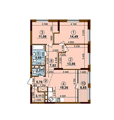 3-комнатная 89.77 м² в ЖК Варшавский Плюс от 22 750 грн/м², Киев