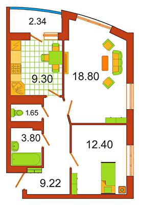 2-кімнатна 56.34 м² в ЖК Сяйво від 28 000 грн/м², м. Ірпінь