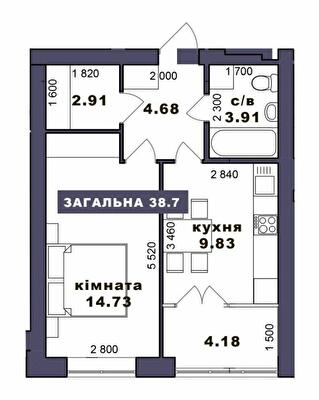 1-кімнатна 38.7 м² в ЖК Family Comfort від 20 950 грн/м², м. Ірпінь