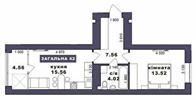 1-кімнатна 42 м² в ЖК Family Comfort від 20 950 грн/м², м. Ірпінь
