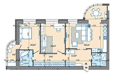 2-кімнатна 108.8 м² в ЖК Парковий від 28 700 грн/м², Вінниця