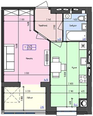 1-кімнатна 41.38 м² в ЖК Атлант від 17 500 грн/м², Луцьк