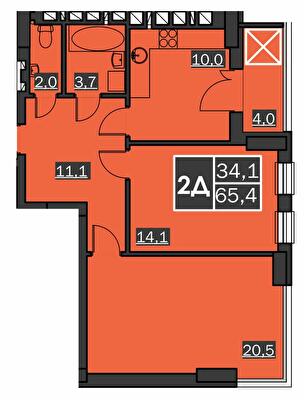 2-комнатная 65.4 м² в ЖК Bridge Tower от 19 800 грн/м², Ровно