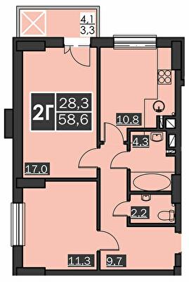 2-комнатная 58.6 м² в ЖК Bridge Tower от 17 050 грн/м², Ровно