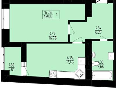 1-комнатная 49 м² в ЖК Пивнична фортеця от 23 550 грн/м², Ровно