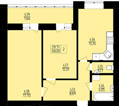 2-комнатная 68 м² в ЖК Пивнична фортеця от 21 550 грн/м², Ровно