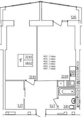 1-комнатная 68.62 м² в ЖК Синергия Light от 14 000 грн/м², Ровно