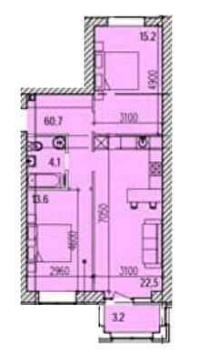 2-кімнатна 67.4 м² в ЖК Promenade від 25 850 грн/м², Дніпро