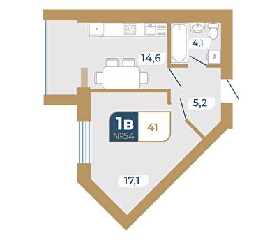 1-комнатная 41 м² в ЖК Добробуд от 15 500 грн/м², г. Дубно