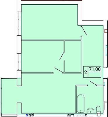 2-комнатная 71 м² в ЖК Gentleman Park от 21 300 грн/м², Тернополь