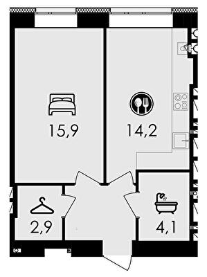 1-комнатная 41.6 м² в ЖК Forest Home от 23 400 грн/м², Винница