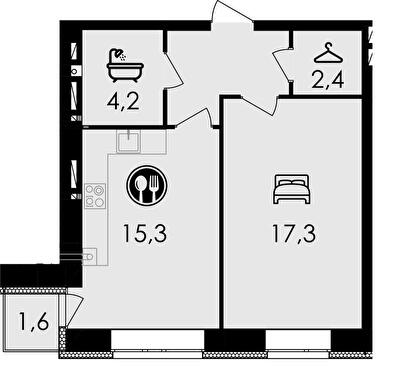 1-комнатная 46.1 м² в ЖК Forest Home от 23 400 грн/м², Винница