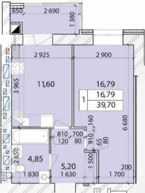 1-кімнатна 39.7 м² в ЖК Масани Лісовий від 15 200 грн/м², Чернігів