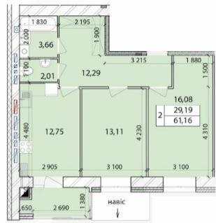 2-комнатная 61.16 м² в ЖК Масаны Лесной от 15 200 грн/м², Чернигов