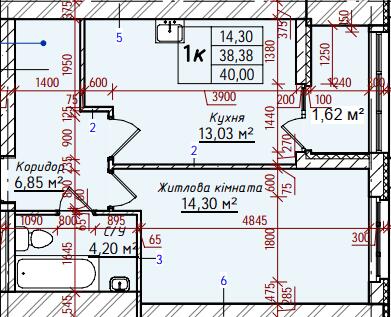 1-кімнатна 40 м² в ЖК Затишний від 14 500 грн/м², Чернігів