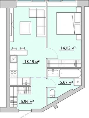 1-комнатная 44.66 м² в ЖК Bartolomeo Resort Town от 37 650 грн/м², Днепр