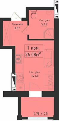 1-кімнатна 29.2 м² в ЖК Avinion від 25 550 грн/м², Одеса