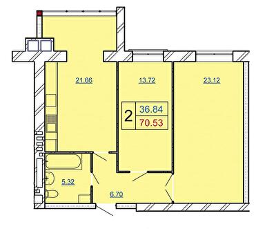 2-комнатная 70.53 м² в ЖК AVILA CITY от 15 200 грн/м², Хмельницкий