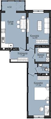 2-комнатная 68.38 м² в ЖК R2 Residence от 20 450 грн/м², Львов