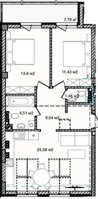 2-кімнатна 67.66 м² в ЖК На Кондукторській від 39 550 грн/м², Львів