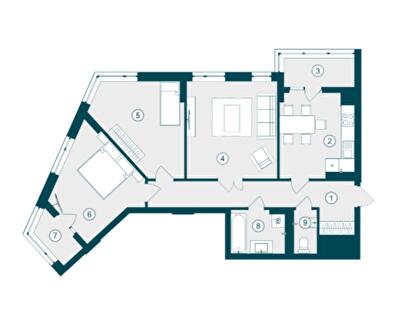 3-комнатная 86.14 м² в ЖК Skyfall от 31 050 грн/м², Львов