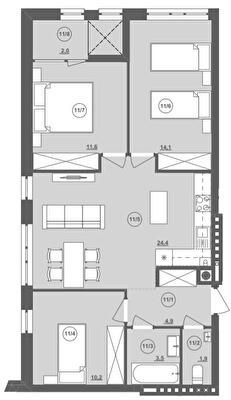 3-комнатная 72.65 м² в ЖК ИНЖИР от 25 000 грн/м², Львов