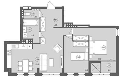 2-комнатная 70.37 м² в ЖК ИНЖИР от 25 000 грн/м², Львов