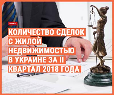 Количество сделок с недвижимостью в Украине во ІІ квартале 2018 года: Минюст