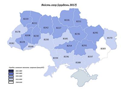 Газ какого качества использовали украинцы в декабре 2017 года: инфографика