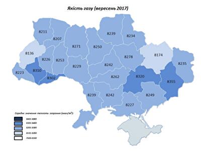 Газ какого качества потребляли украинцы в сентябре 2017 года: инфографика