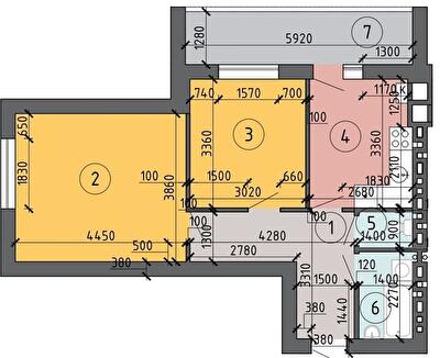 2-кімнатна 52.7 м² в ЖК PetrovSky від 20 500 грн/м², с. Нові Петрівці