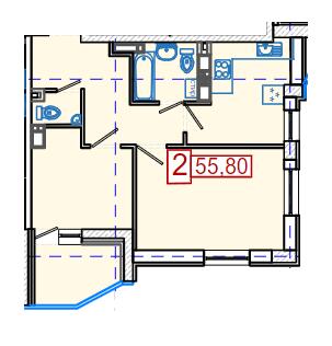 2-комнатная 55.8 м² в ЖК Немецкий проект на Холодной Горе от 28 700 грн/м², Харьков