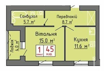 1-комнатная 45 м² в ЖК на ул. Глебова, 6в от 17 000 грн/м², г. Ковель