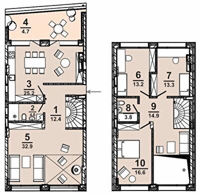 Дворівнева 141.7 м² в ЖК AMSTERDAM від 33 500 грн/м², Полтава