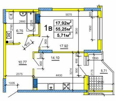 1-комнатная 55.25 м² в ЖК на ул. Сержанта Жужомы, 1 от 18 500 грн/м², Черкассы