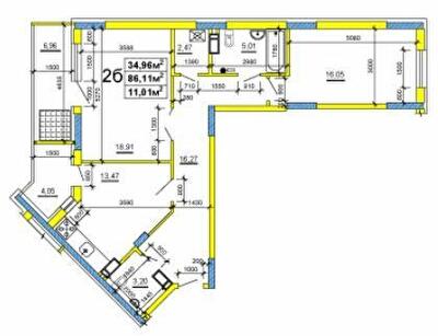 2-кімнатна 86.11 м² в ЖК на вул. Сержанта Жужоми,1 від 18 150 грн/м², Черкаси