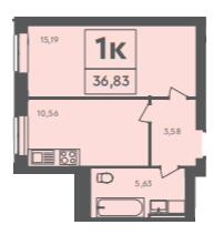 1-кімнатна 36.83 м² в ЖК Scandia від 21 500 грн/м², м. Бровари