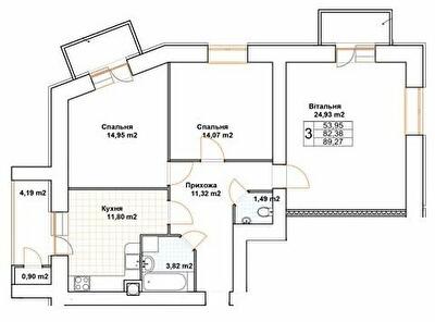 3-кімнатна 89.27 м² в ЖК Богуслава від 18 000 грн/м², Тернопіль