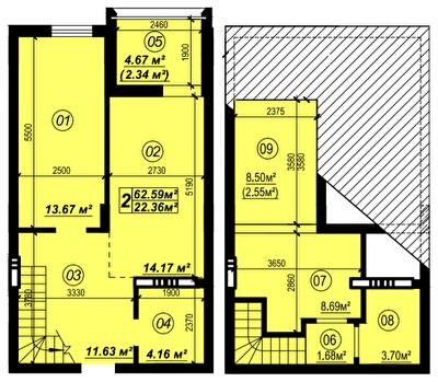 Дворівнева 62.59 м² в ЖК Verba від 21 500 грн/м², смт Глеваха