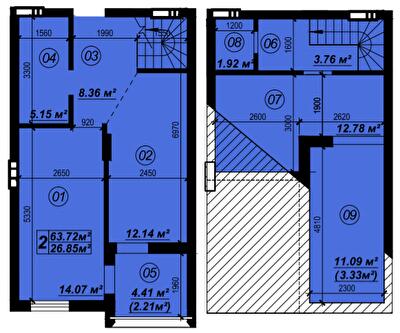 Дворівнева 63.72 м² в ЖК Verba від 21 500 грн/м², смт Глеваха