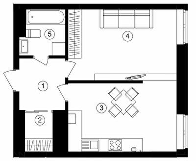 1-комнатная 41.2 м² в ЖК One House от 30 500 грн/м², г. Вишневое