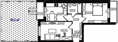 2-кімнатна 51 м² в ЖК Амстердам від 18 250 грн/м², с. Білогородка