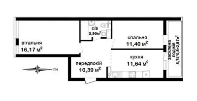 2-комнатная 56.37 м² в ЖК Феофания City от 44 000 грн/м², Киев