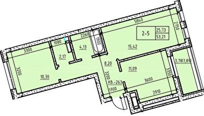 2-кімнатна 53.21 м² в ЖК Paradise Avenue від 23 000 грн/м², с. Крюківщина